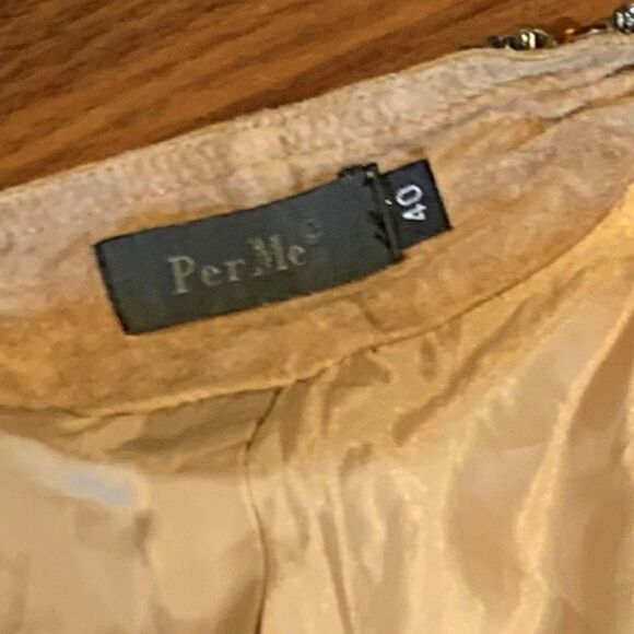 Vest, real suede, beads, sequins, shells, lined, EUC, European sz 40, Amer sz 8 - Picture 10 of 16